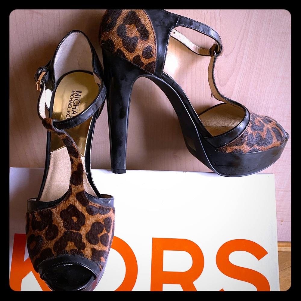 Michael Kors calf hair platform shoes